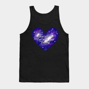 Love You to Infinity and Beyond Shirt Cosmic Heart Design for Romantic Souls Space Heart Tank Top